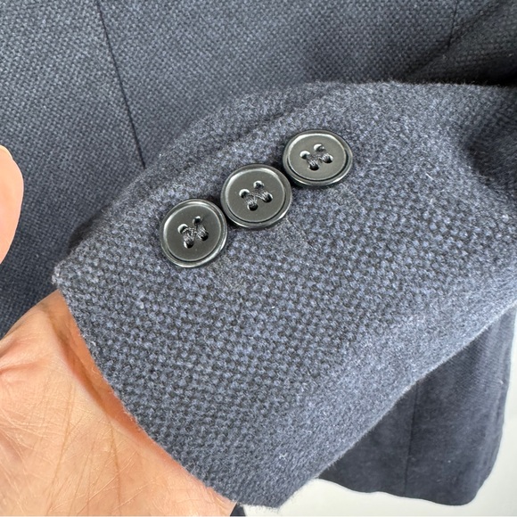 Red Herring Blue Wool Blend Long Coat EU 46 UK 36 Chest Tailored Classic - Picture 15 of 16